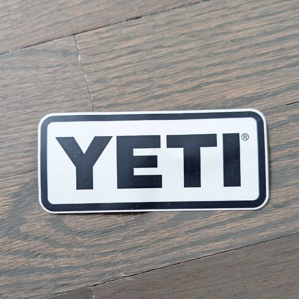YETI Decal / Sticker, Black/White, 4" x 1.75"